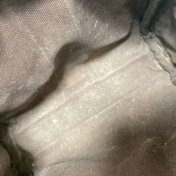 Auth COACH Mini Signature - Dark Brown Beige Jacquard Leather Pouch - Picture 7 of 11